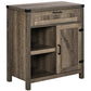 HOMCOM Rustic Barn Door Storage Cabinet Modern Farmhouse Buffet Sideboard for Kitchen and Dining Room White