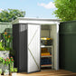 Outsunny Outdoor Storage Shed, Steel Lean-to Shed with Adjustable Shelf, Lock, Gloves, 5'x3'x6', Green