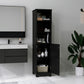 kleankin Tall Bathroom Storage Cabinet, Freestanding Tower Cabinet with Adjustable Shelf, 3 Open Shelves, White