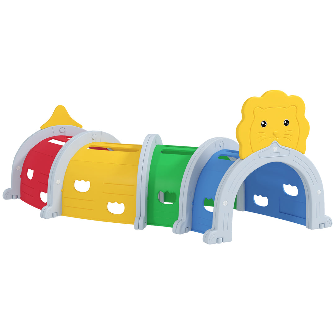 Qaba Lion Design Tunnel for Kids to Crawl Through, for 3-6 Years, Multicoloured