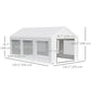 Outsunny 20â€™ x 10â€™ Heavy Duty Party Tent Outdoor Carport Canopy Shelter Gazobo with Sidewall, Zipper Door and Windows, White