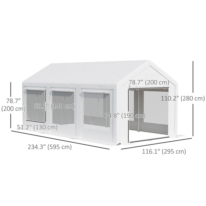 Outsunny 20' x 10' Party Tent Canopy, Gazebo Tent with 6 Removable Side Walls and Windows for Outdoor Event, White