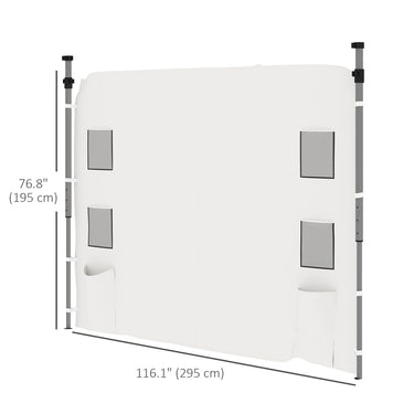 Outsunny Instant Canopy Sidewall with 4 Storage Bag for 10 x 10 ft Straight Leg Pop Up Canopies, 1 Pack Sidewall Only, White