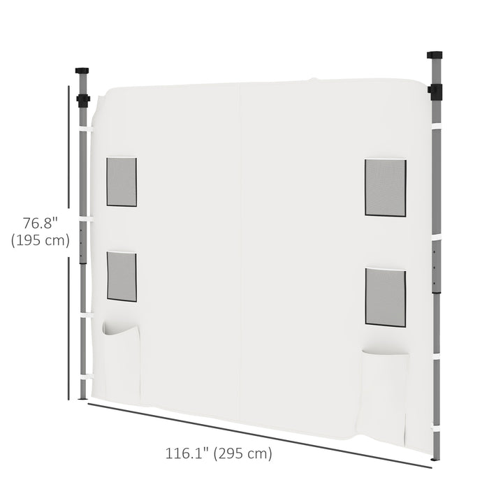 Outsunny Instant Canopy Sidewall with 4 Storage Bag for 10 x 10 ft Straight Leg Pop Up Canopies, 1 Pack Sidewall Only, White