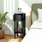 HOMCOM Nightstand Set of 2 with Drawer and Open Storage Shelf White