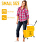 HOMCOM Compact Mop Bucket with Wringer, Mop Bucket on Wheels, 5 Gallon, Separate Dirty and Clean Water, Yellow
