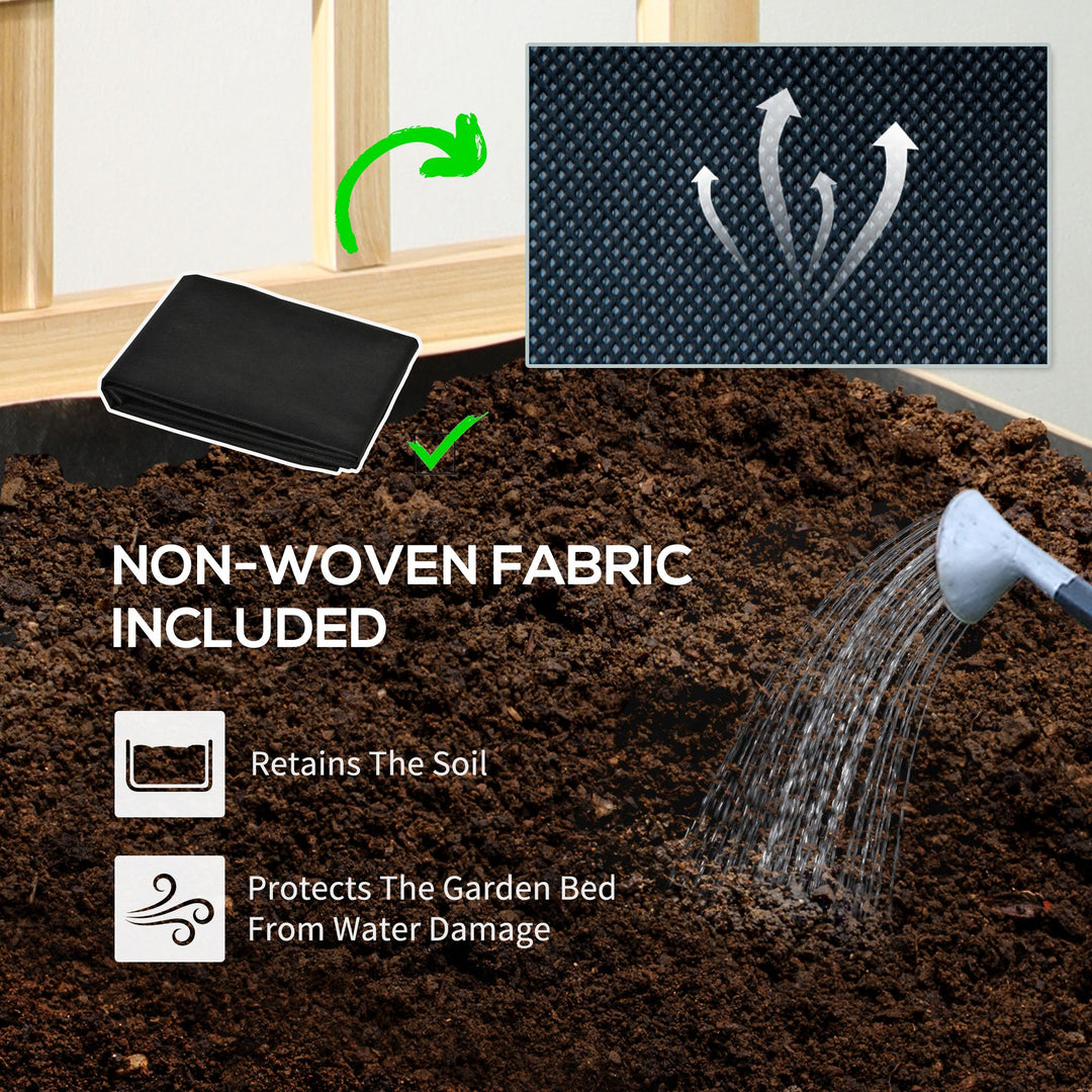 Outsunny Distressed Wood Planter Box with Trellis, Raised Garden Bed for Outdoor Plants Flowers Herbs, Natural