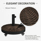 Outsunny 20.5" Round Parasol Base Resin Patio Umbrella Base Garden Parasol Holder Outdoor Offset Weight Stand with Wheels Black