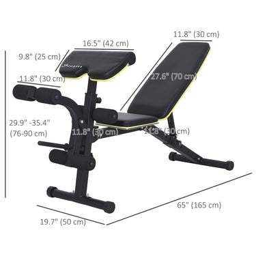 Soozier Adjustable Weight Bench, Sit Up Dumbbell Bench, Multi-Functional Purpose Hyper Extension Workout Bench with Adjustable Seat and Back Angle