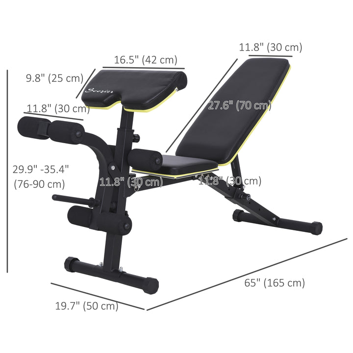 Soozier Adjustable Weight Bench, Sit Up Dumbbell Bench, Multi-Functional Purpose Hyper Extension Workout Bench with Adjustable Seat and Back Angle
