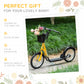 Aosom Kick Scooter with Adjustable Handlebar, Kids Scooter with 2 Brakes Basket Cupholder 16" Inflatable Rubber Tyres Pink