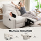HOMCOM 2 Seater Reclining Chair, Loveseat Recliner Sofa with Footrest and Split Backrest, Dark Grey