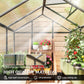Outsunny 6' x 10' x 6.4' Walk-in Garden Greenhouse Polycarbonate Panels Plants Flower Growth Shed Cold Frame Outdoor Portable Warm House Aluminum Frame, Silver