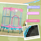 Qaba Trampoline for Kids, 4.6FT Mini Toddler Trampoline Indoor Outdoor with Handlebar, Safety Enclosure Net, Blue