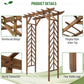 Outsunny 79" Plant Trellis, Arched Garden Arbour with Pergola Style Roof, Fir Wood Frame for Climbing Vines