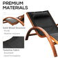 Outsunny Outdoor Wood Chaise Lounge Chair Recliner Patio Camping with Headrest, Teak & Black