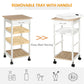 HOMCOM Bar Cart, 4-Tier Kitchen Cart with Removable Serving Tray, Kitchen Shelves on Wheels with Drawer for Dining Room, Living Room, White