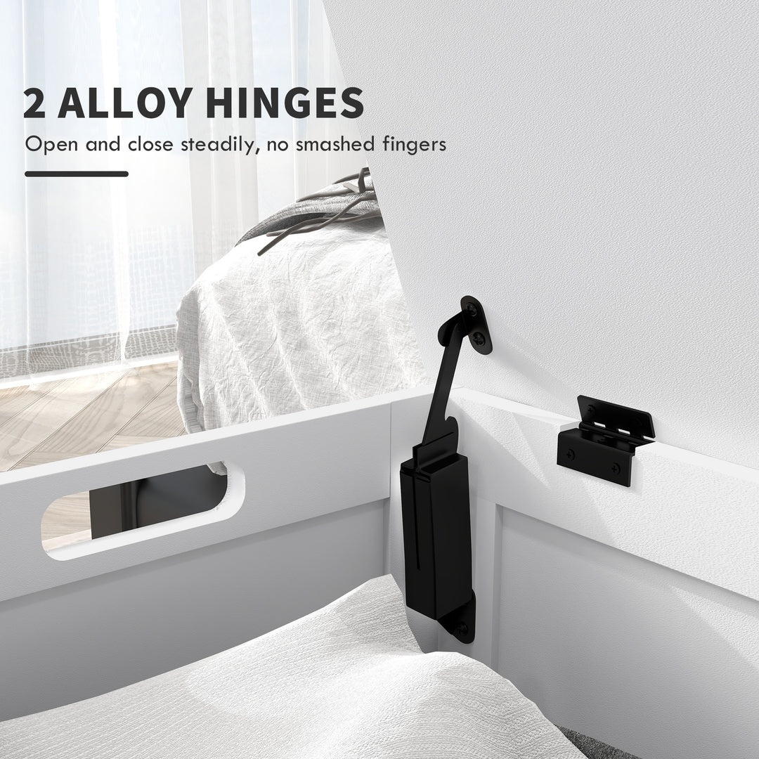 HOMCOM Storage Trunk with 2 Safety Hinges, Modern Entryway Bench with Side Handles, Storage Chest for Living Room, Black