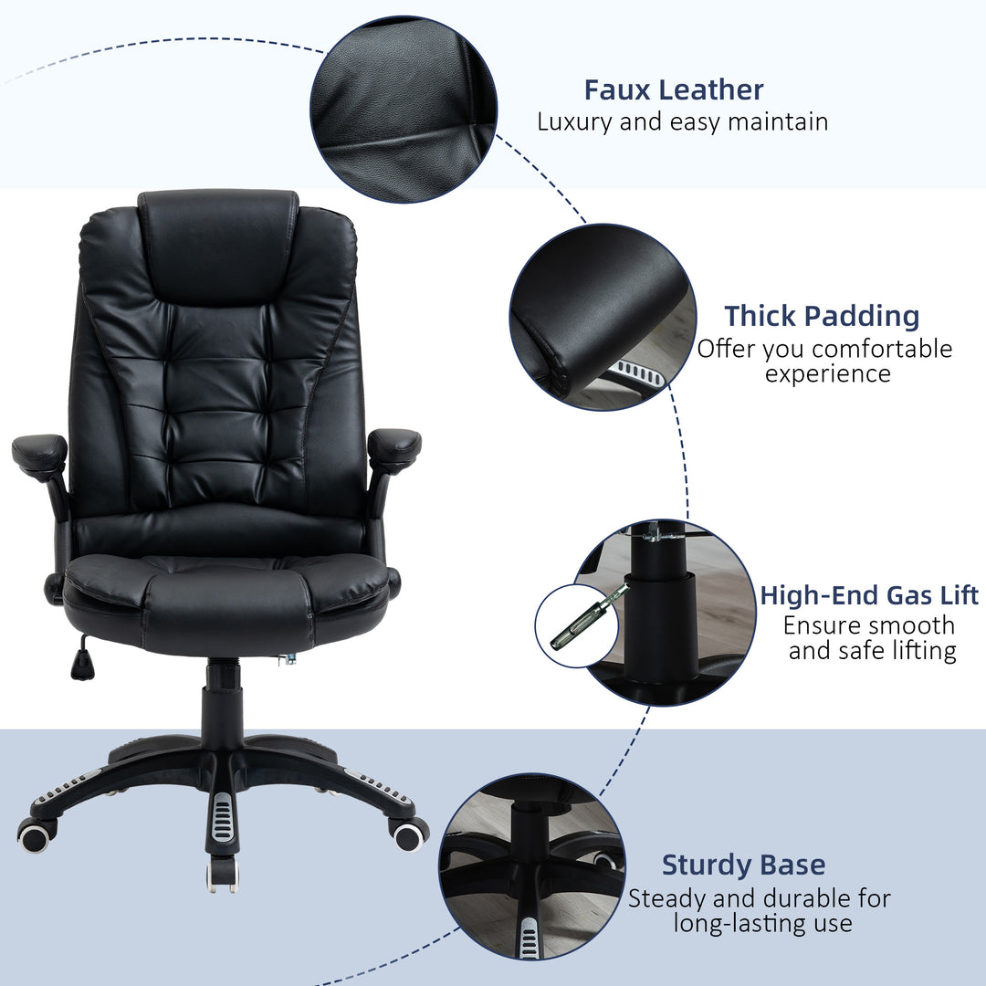 Vinsetto Executive Office Chair High Back PU Leather Computer Chair, with Swivel Wheels, Arm, Adjustable Height, Brown