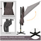 Outsunny 8'x8' Square Patio Hanging Offset Umbrella, Outdoor Cantilever Parasol w/ Cross Base, Cream White