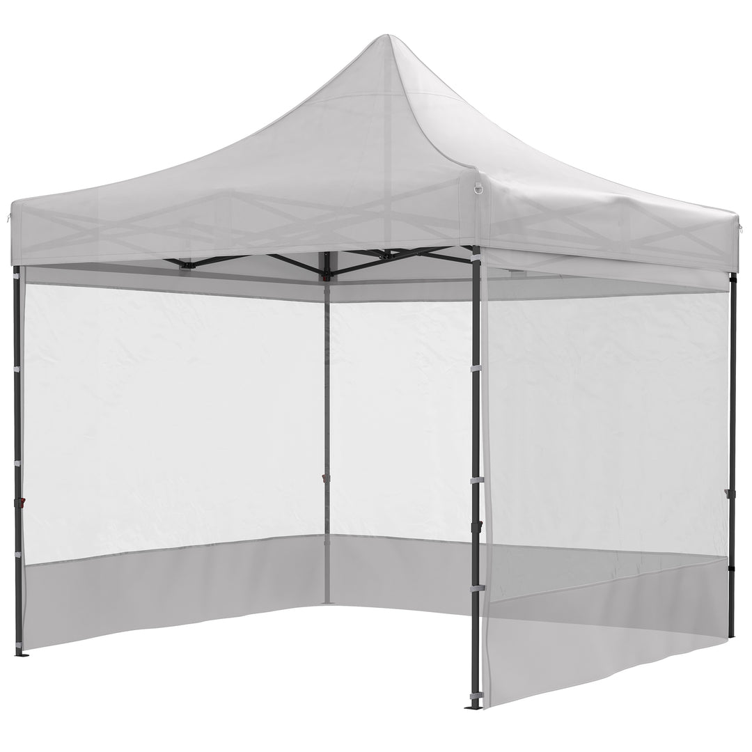 Outsunny 10' x 10' Pop Up Canopy Tent Gazebo with Wheeled Carry Bag and Sides, Height Adjustable for Outdoor, Patio, Garden