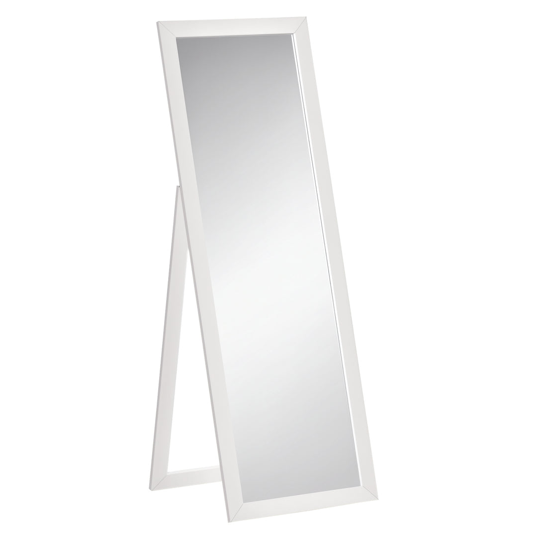 HOMCOM 58" x 20" Full Length Mirror with Frame, Floor Standing Mirror, Rectangular Full Body Mirror for Bedroom, Living Room, White