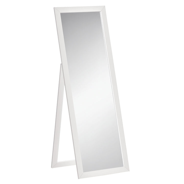 HOMCOM 58" x 20" Full Length Mirror with Frame, Floor Standing Mirror, Rectangular Full Body Mirror for Bedroom, Living Room, White