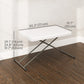 Outsunny Folding Outdoor Patio Table, 3-Level Adjustable Camping Table Picnic Table with HDPE Top, Steel Legs, White