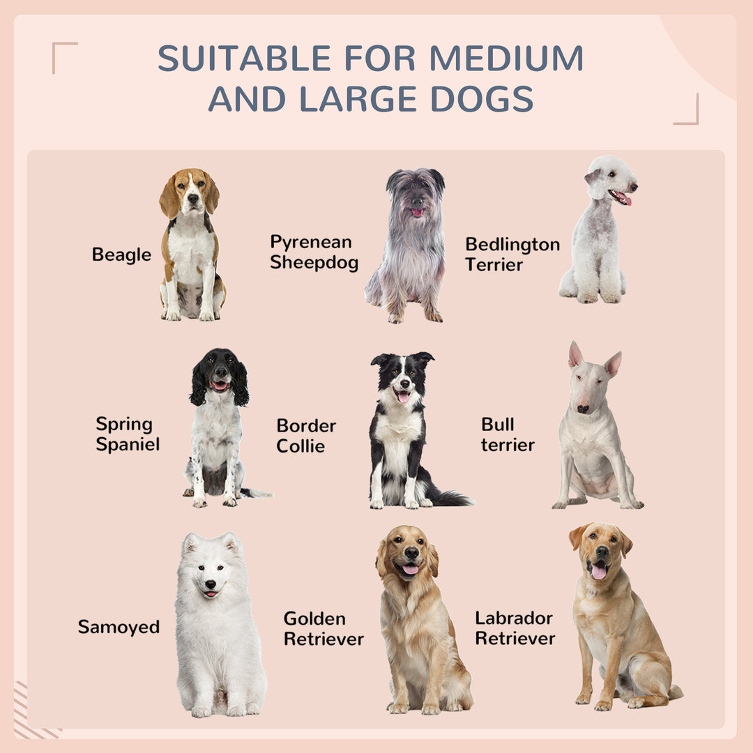 PawHut Outdoor Dog House Wicker Dog Bed with Soft Cushion Washable Cover, for Medium Large Dogs Indoor Outdoor, Blue