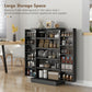 HOMCOM 41" Storage Cabinet, 2-Door Kitchen Pantry Cabinet with 5-tier Shelving, 12 Spice Racks and Adjustable Shelves, Grey