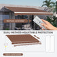 Outsunny 13' x 10' Electric Awning, Retractable Awning Sun Shade Shelter with Remote Controller, Manual Crank Handle and Aluminum Frame, for Deck, Balcony, Yard, Coffee