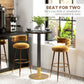 HOMCOM High Top Bar Table, Modern Round Dining Table with Faux-marbled Top and Gold Base, Bistro Table for 2 People, Black