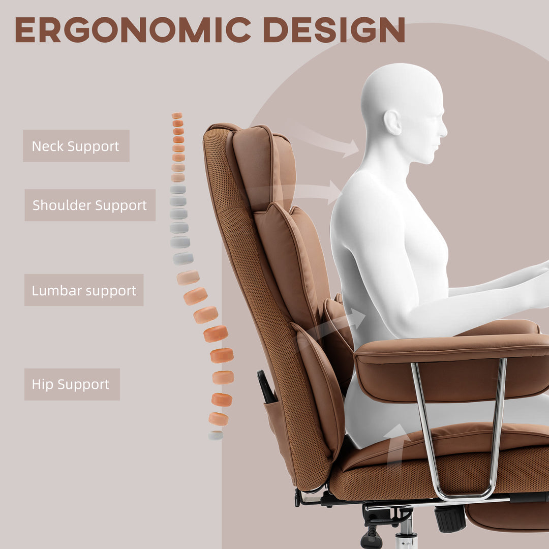HOMCOM 400LBS Massage Office Chair, Executive Office Chair with 6-Point Vibration, Footrest and Lumbar Support, Black
