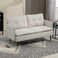 HOMCOM 55" Loveseat Sofa for Bedroom, Modern Love Seats Furniture with Button Tufting, Upholstered Small Couch for Living Room, Small Space, Grey