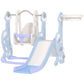 Qaba 8 in 1 Slide and Swing Set, Baby Swing Set with Basketball Hoop, Climber, Steering Wheel, for Aged 1-3 Years, Yellow