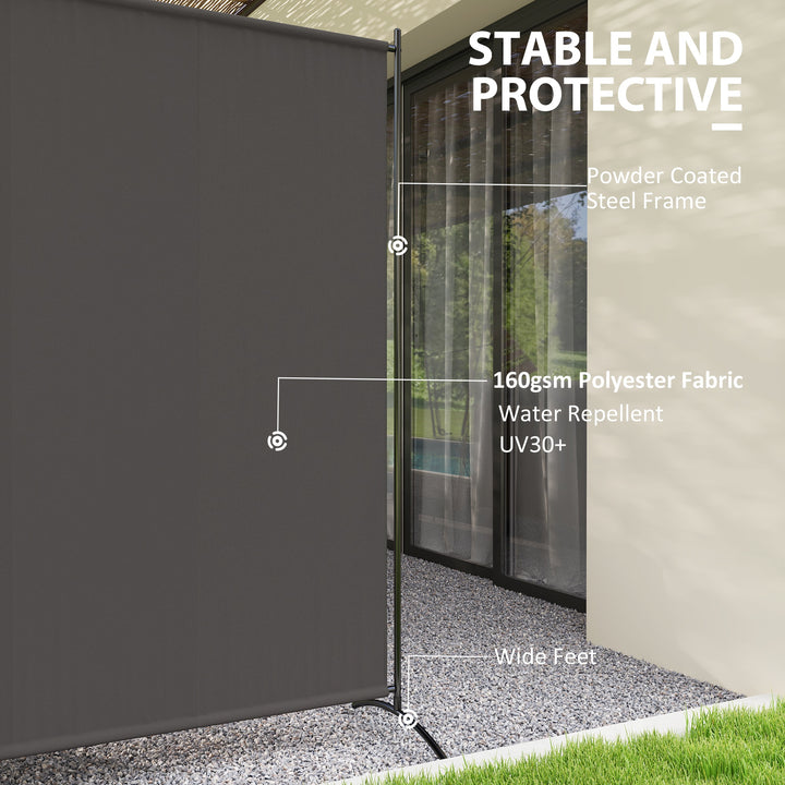 Outsunny Single Panel Room Divider, UV30+ Privacy Screen, Indoor Outdoor Privacy Panel with Stable Base, Black