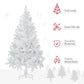 HOMCOM 5ft Artificial Christmas Tree with Pine Realistic Branches, Auto Open, for Indoor Decoration, White