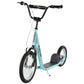 Aosom Youth Kick Scooter with Adjustable Handlebar and 16'' Inflatable Rubber Wheel for Kids and Teens 5+ Year Old, Blue