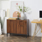 HOMCOM Kitchen Cabinet, Storage Cabinet, Sideboard Floor Accent Cabinet w/ Drawer, Enclosed Cabinet & Adjustable Shelves, Walnut Brown