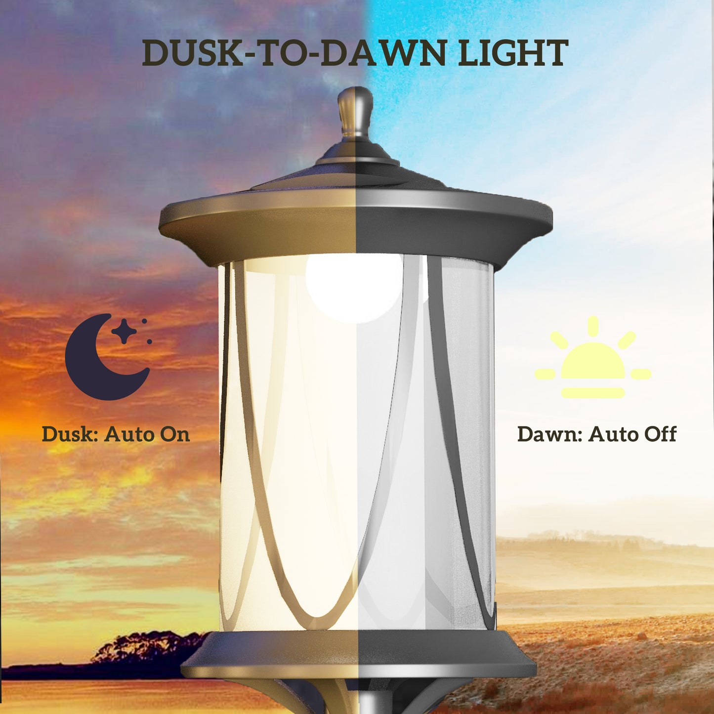 Outsunny 50" Solar Post Light, Cool White LED Outdoor Lamp, Waterproof IP44 for Patio, Garden, Backyard, Pathway