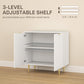 HOMCOM Modern Kitchen Storage Cabinet, Sideboard Buffet Cabinet with Adjustable Shelves and Metal Legs for Kitchen, White