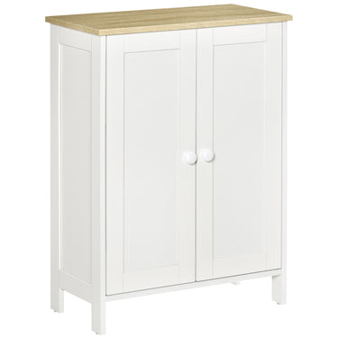 HOMCOM Storage Cabinet with Doors, Cupboard Organization with 2 Adjustable Shelves, Storage Solution for Living Room, Bathroom