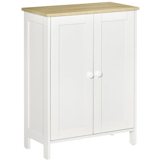 HOMCOM Storage Cabinet with Doors, Cupboard Organization with 2 Adjustable Shelves, Storage Solution for Living Room, Bathroom