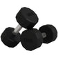 Soozier 2 x 15lbs Dumbbells Set with Non-Slip Grip, Rubber Covered Weights for Men Women Home Gym Workout