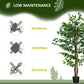 HOMCOM Set of 2 5ft Artificial Trees Ficus, Indoor Fake Plants with Pot, for Home Decor