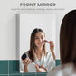 kleankin Wall Mounted Bathroom Medicine Cabinet Mirrored Cabinet with Hinged Door 3-Tier Storage Shelves Silver