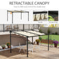 Outsunny Metal Pergola with Sliding Roof Canopy, Retractable Pergola Canopy, 10' x 10', Dark Grey