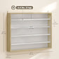 HOMCOM 5-Tier Display Cabinet, Shot Glass Display Case, Glass Curio Cabinet with 2 Glass Doors and 4 Adjustable Shelves, White
