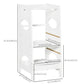 HOMCOM Toddler Tower Kitchen Helper with 3-Level Adjustable Height, Heavy-Duty Kids Step Stool with Safety Rail, White