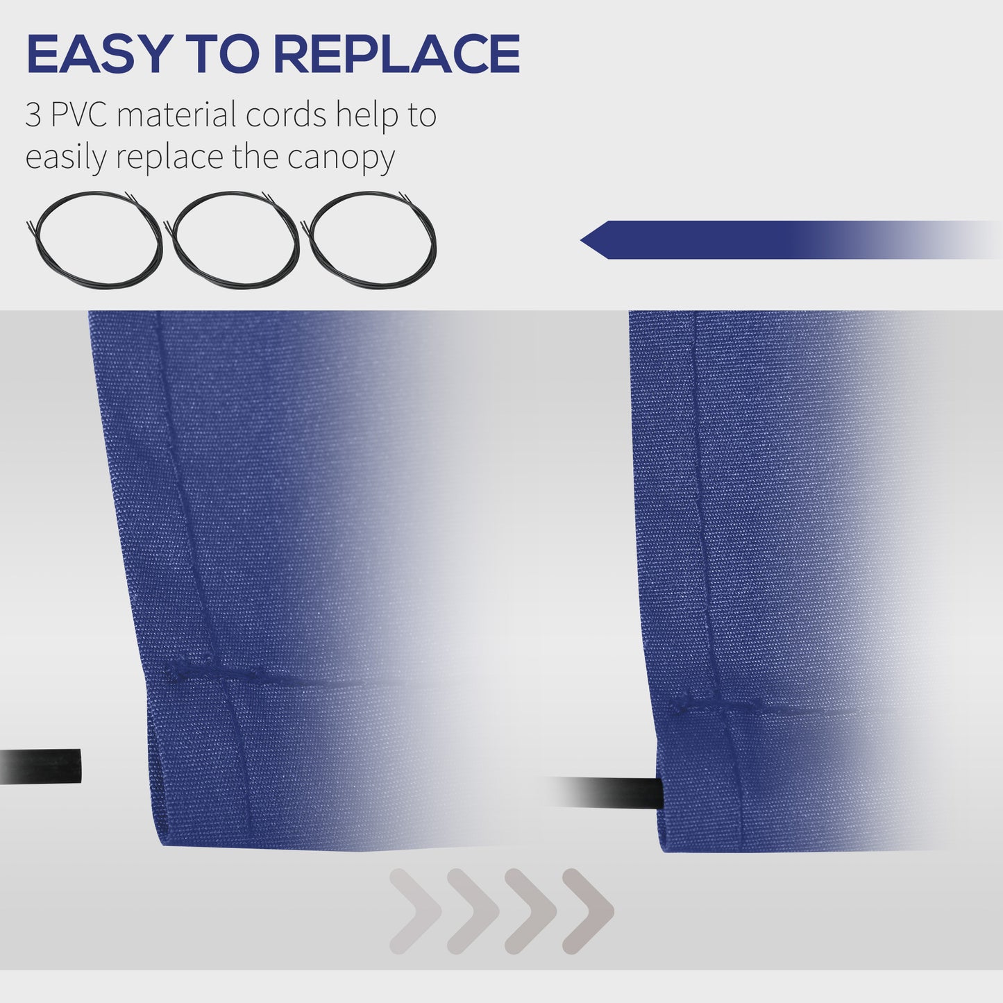 Outsunny 11' x 10' Outdoor Sunshade Canopy Awning Cover, Retractable Awning Fabric Replacement, UV Protection, Navy Blue